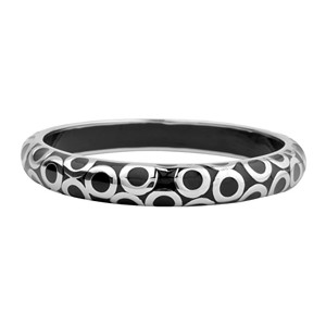 Steel and Black Resin Dotted Bangle